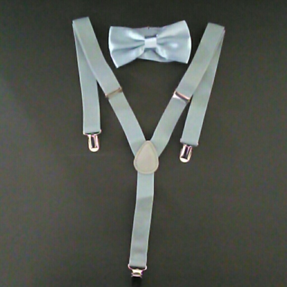 Other - New Gray Bow Tie and Matching Suspenders
